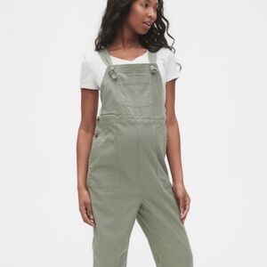 GAP Maternity Crop Overalls, Olive Green, XS